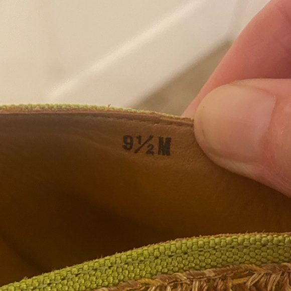 Eric Javits Womens Lime Green Cork Sole Wedge Sandals - Picture 6 of 8